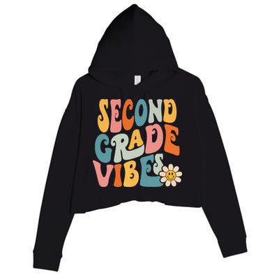 Second Grade Vibes 2nd Grade Team Retro 1st Day Of School Crop Fleece Hoodie