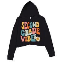 Second Grade Vibes 2nd Grade Team Retro 1st Day Of School Crop Fleece Hoodie
