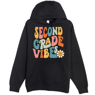 Second Grade Vibes 2nd Grade Team Retro 1st Day Of School Premium Pullover Hoodie