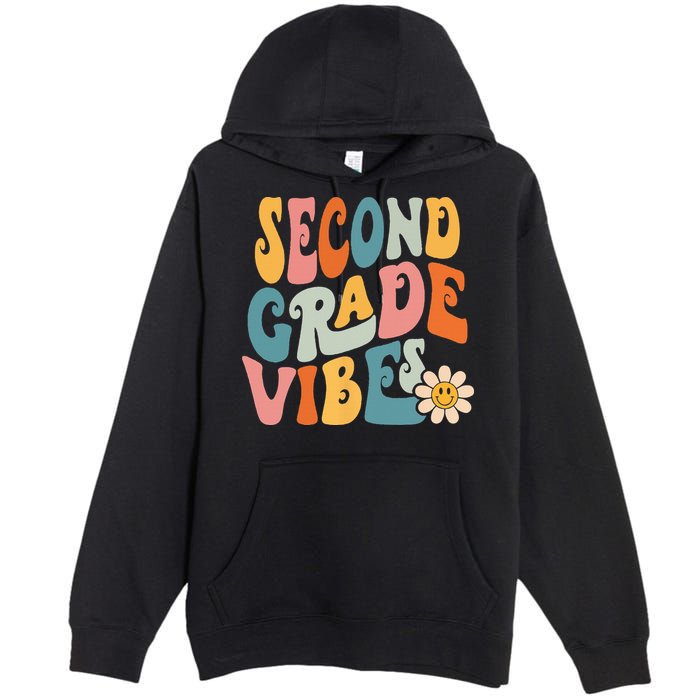 Second Grade Vibes 2nd Grade Team Retro 1st Day Of School Premium Pullover Hoodie