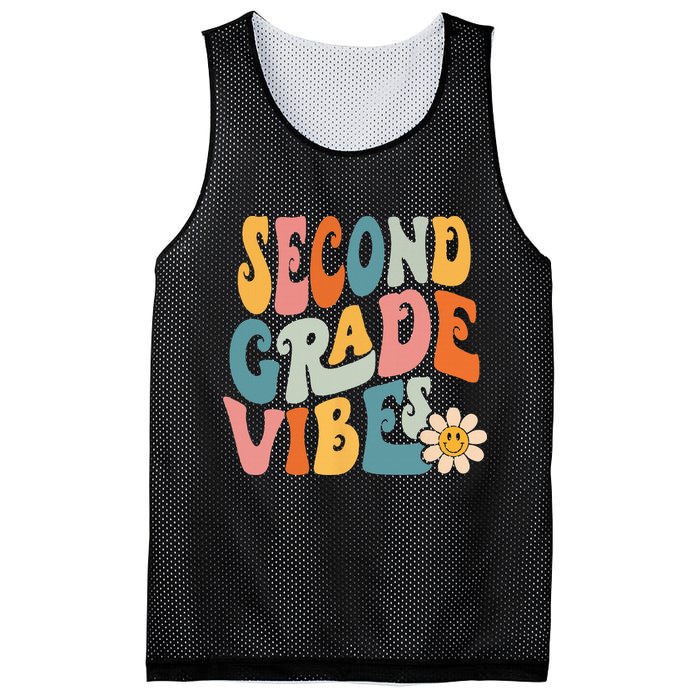 Second Grade Vibes 2nd Grade Team Retro 1st Day Of School Mesh Reversible Basketball Jersey Tank
