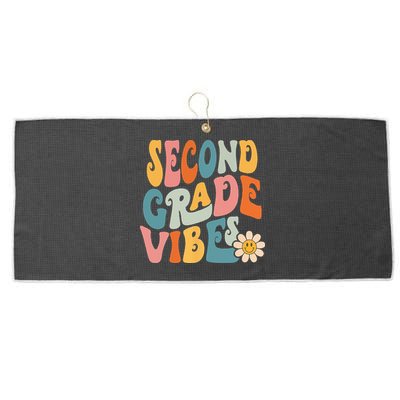 Second Grade Vibes 2nd Grade Team Retro 1st Day Of School Large Microfiber Waffle Golf Towel