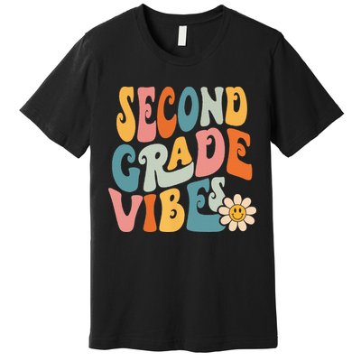 Second Grade Vibes 2nd Grade Team Retro 1st Day Of School Premium T-Shirt