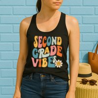 Second Grade Vibes 2nd Grade Team Retro 1st Day Of School Womens Tank Top