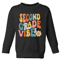 Second Grade Vibes 2nd Grade Team Retro 1st Day Of School Toddler Sweatshirt