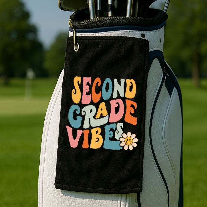 Second Grade Vibes 2nd Grade Team Retro 1st Day Of School Golf Towel