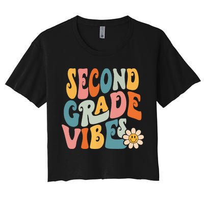 Second Grade Vibes 2nd Grade Team Retro 1st Day Of School Crop Top