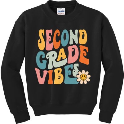 Second Grade Vibes 2nd Grade Team Retro 1st Day Of School Kids Sweatshirt