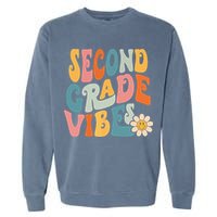 Second Grade Vibes 2nd Grade Team Retro 1st Day Of School Garment-Dyed Sweatshirt