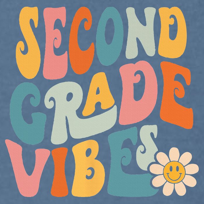 Second Grade Vibes 2nd Grade Team Retro 1st Day Of School Garment-Dyed Sweatshirt