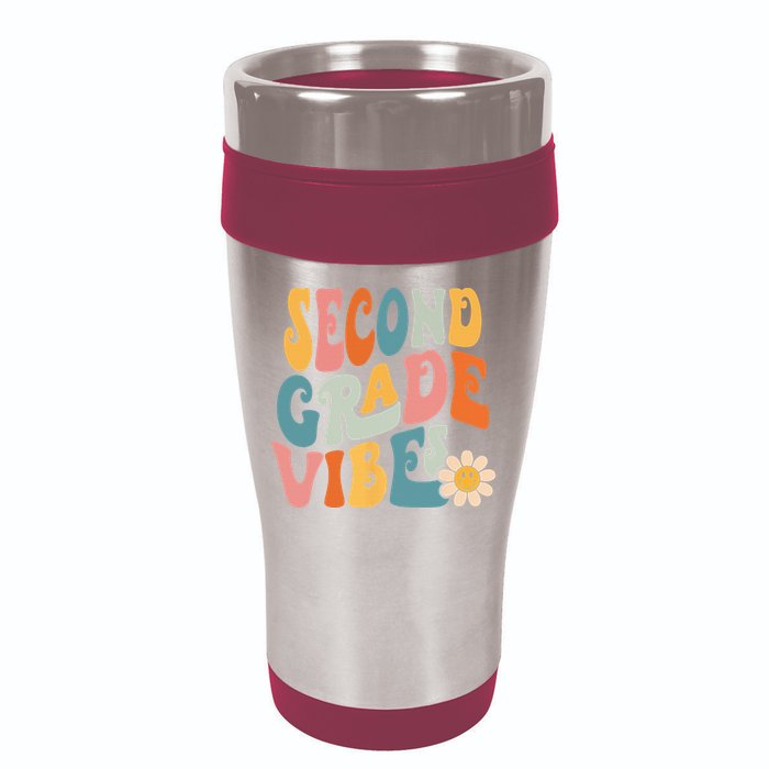 Second Grade Vibes 2nd Grade Team Retro 1st Day Of School 16oz Travel Tumbler