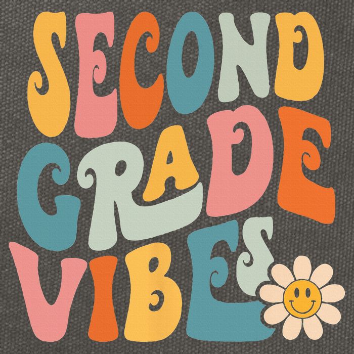 Second Grade Vibes 2nd Grade Team Retro 1st Day Of School Cotton Canvas Backpack