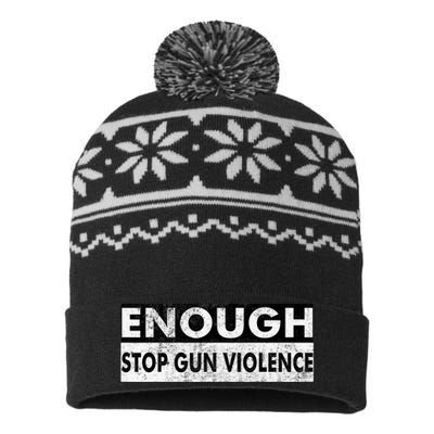 Stop Gun Violence Orange USA-Made Snowflake Beanie