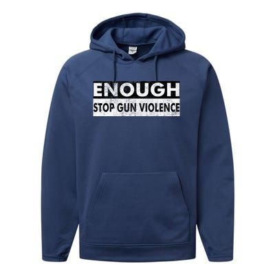 Stop Gun Violence Orange Performance Fleece Hoodie