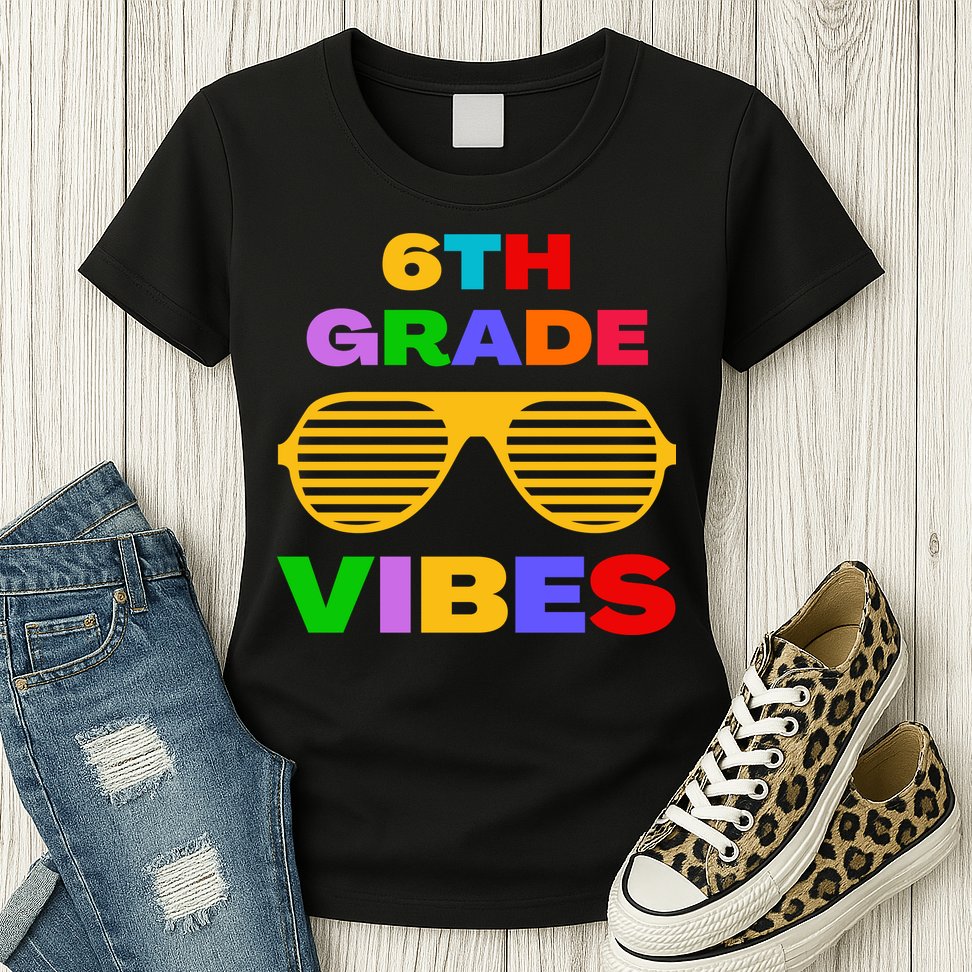 Sixth Grade Vibes First Day Of 6th Grade Kids Back To School Womens T-Shirt