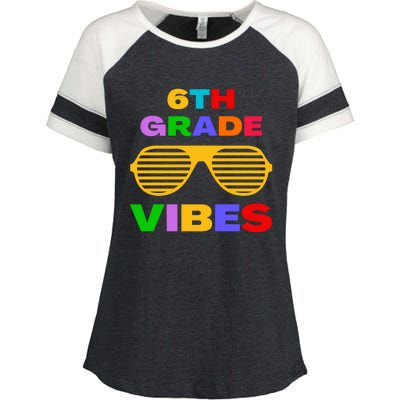 Sixth Grade Vibes First Day Of 6th Grade Kids Back To School Enza Ladies Jersey Colorblock Tee