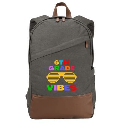 Sixth Grade Vibes First Day Of 6th Grade Kids Back To School Cotton Canvas Backpack