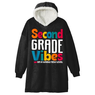 Second Grade Vibes Vintage 1st Day Of School Team 2nd Grade Hooded Wearable Blanket