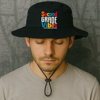 Second Grade Vibes Vintage 1st Day Of School Team 2nd Grade Bucket Hat