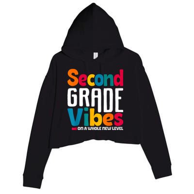 Second Grade Vibes Vintage 1st Day Of School Team 2nd Grade Crop Fleece Hoodie