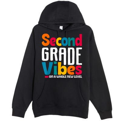 Second Grade Vibes Vintage 1st Day Of School Team 2nd Grade Premium Pullover Hoodie