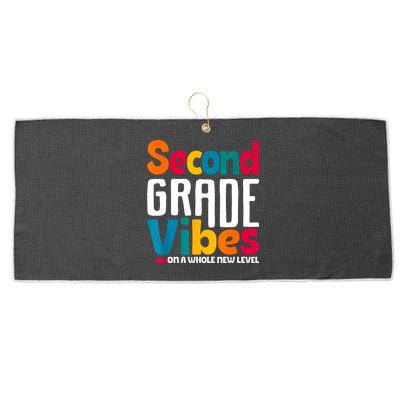 Second Grade Vibes Vintage 1st Day Of School Team 2nd Grade Large Microfiber Waffle Golf Towel