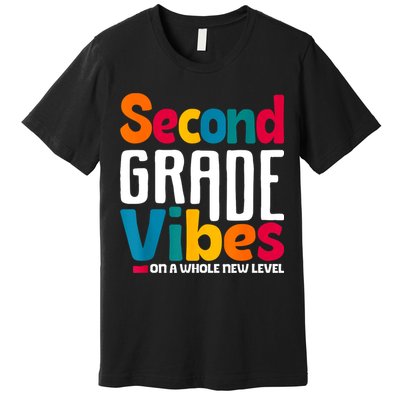 Second Grade Vibes Vintage 1st Day Of School Team 2nd Grade Premium T-Shirt