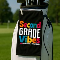 Second Grade Vibes Vintage 1st Day Of School Team 2nd Grade Golf Towel