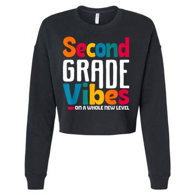 Second Grade Vibes Vintage 1st Day Of School Team 2nd Grade Cropped Pullover Crew