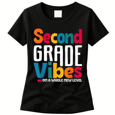 Second Grade Vibes Vintage 1st Day Of School Team 2nd Grade Womens T-Shirt