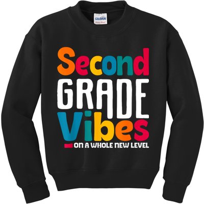 Second Grade Vibes Vintage 1st Day Of School Team 2nd Grade Kids Sweatshirt