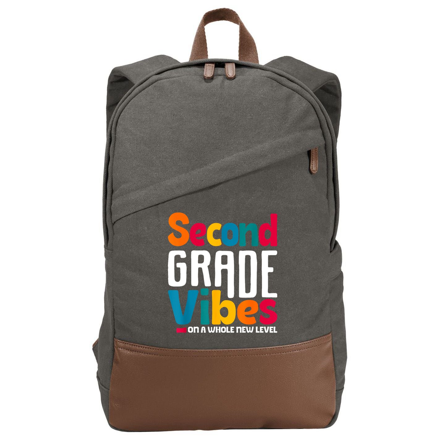 Second Grade Vibes Vintage 1st Day Of School Team 2nd Grade Cotton Canvas Backpack