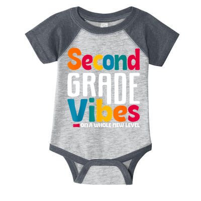 Second Grade Vibes Vintage 1st Day Of School Team 2nd Grade Infant Baby Jersey Bodysuit