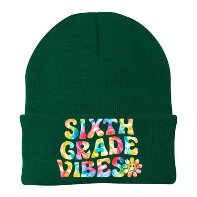 Sixth Grade Vibes 6th Grade Team Retro Back To School Knit Cap Winter Beanie