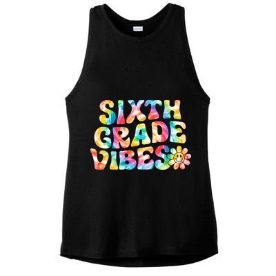 Sixth Grade Vibes 6th Grade Team Retro Back To School Ladies PosiCharge Tri-Blend Wicking Tank