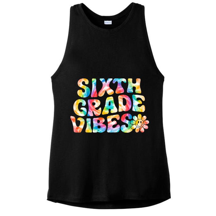 Sixth Grade Vibes 6th Grade Team Retro Back To School Ladies PosiCharge Tri-Blend Wicking Tank