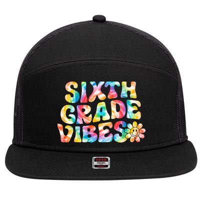 Sixth Grade Vibes 6th Grade Team Retro Back To School 7 Panel Mesh Trucker Snapback Hat