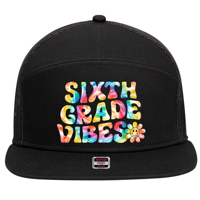 Sixth Grade Vibes 6th Grade Team Retro Back To School 7 Panel Mesh Trucker Snapback Hat