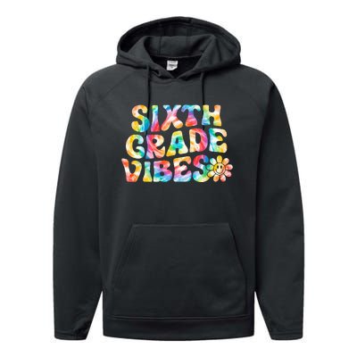 Sixth Grade Vibes 6th Grade Team Retro Back To School Performance Fleece Hoodie