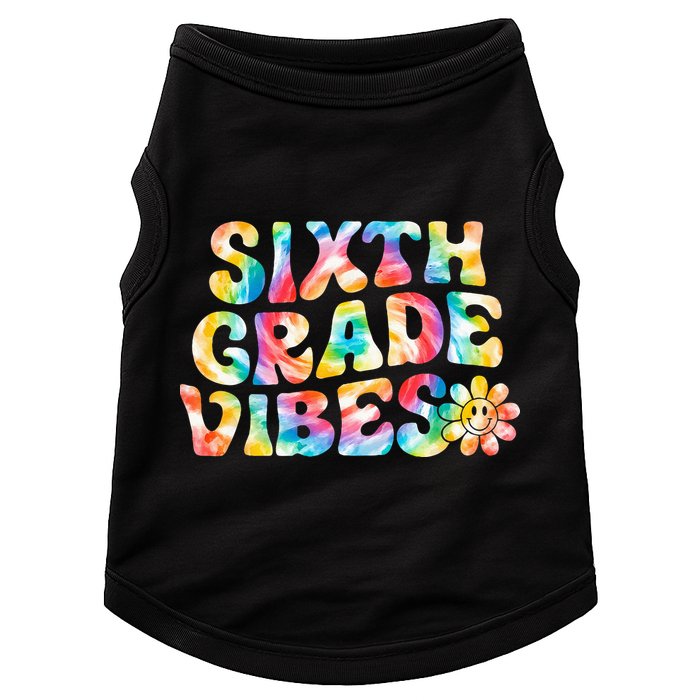 Sixth Grade Vibes 6th Grade Team Retro Back To School Doggie Tank