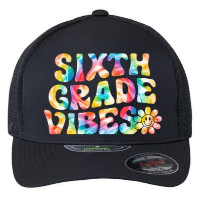 Sixth Grade Vibes 6th Grade Team Retro Back To School Flexfit Unipanel Trucker Cap