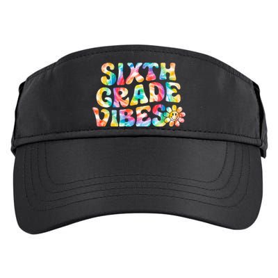 Sixth Grade Vibes 6th Grade Team Retro Back To School Adult Drive Performance Visor