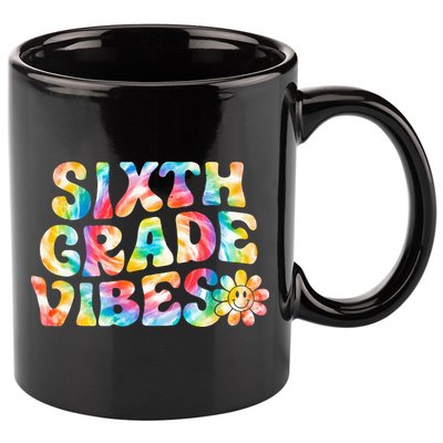 Sixth Grade Vibes 6th Grade Team Retro Back To School 11oz C Handle Ceramic Mug