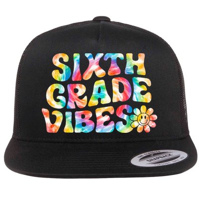 Sixth Grade Vibes 6th Grade Team Retro Back To School Flatbill Hat