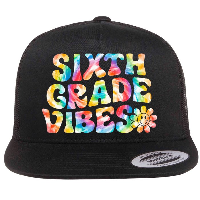 Sixth Grade Vibes 6th Grade Team Retro Back To School Flatbill Hat