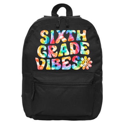 Sixth Grade Vibes 6th Grade Team Retro Back To School 16 in Basic Backpack