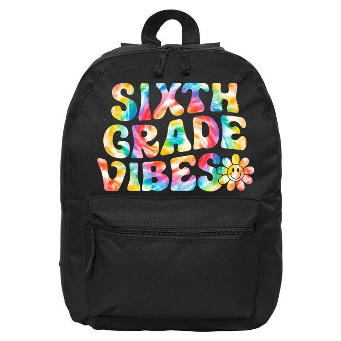 Sixth Grade Vibes 6th Grade Team Retro Back To School 16 in Basic Backpack