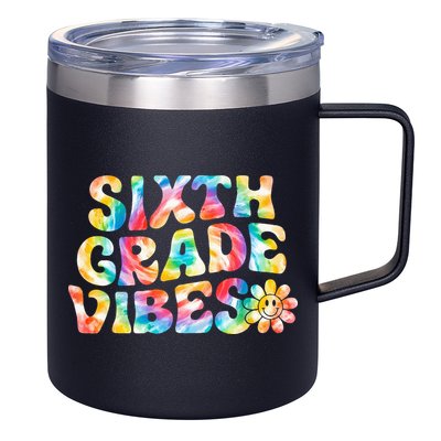 Sixth Grade Vibes 6th Grade Team Retro Back To School 12oz Stainless Steel Coffee Mug