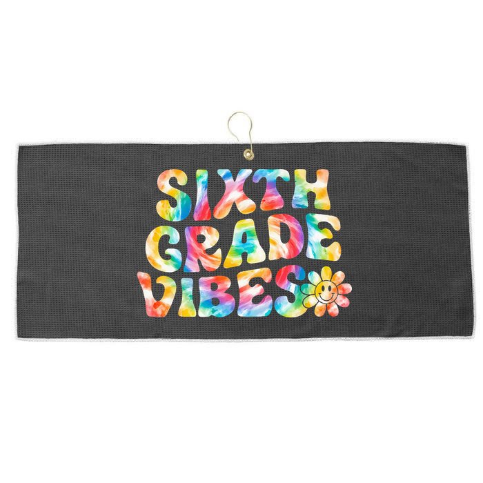 Sixth Grade Vibes 6th Grade Team Retro Back To School Large Microfiber Waffle Golf Towel