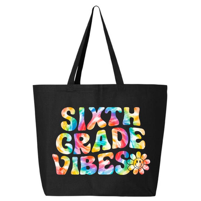 Sixth Grade Vibes 6th Grade Team Retro Back To School 25L Jumbo Tote